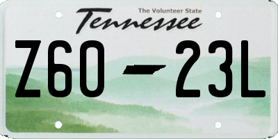 TN license plate Z6023L