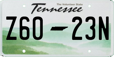 TN license plate Z6023N