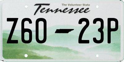 TN license plate Z6023P