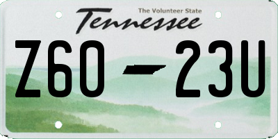 TN license plate Z6023U