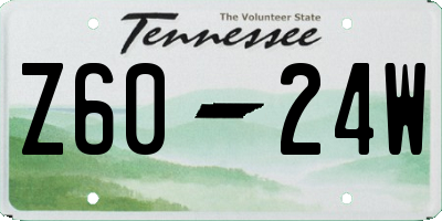 TN license plate Z6024W