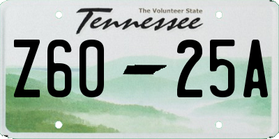 TN license plate Z6025A