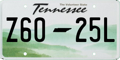 TN license plate Z6025L