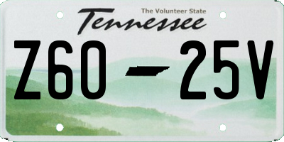 TN license plate Z6025V