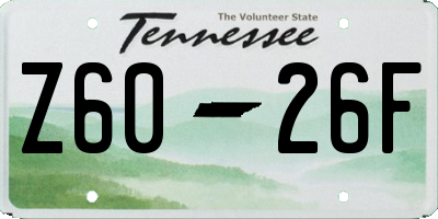 TN license plate Z6026F