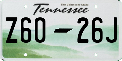 TN license plate Z6026J