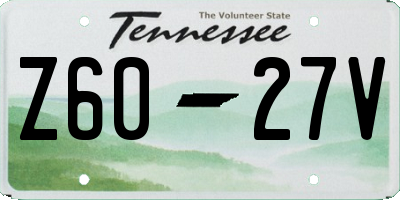 TN license plate Z6027V