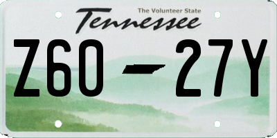TN license plate Z6027Y