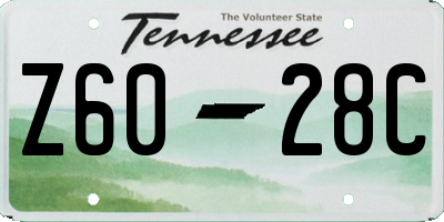 TN license plate Z6028C