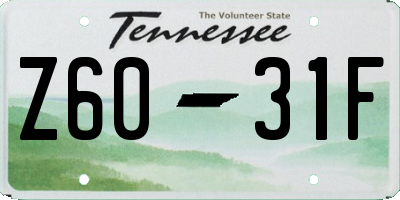 TN license plate Z6031F
