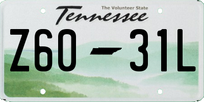 TN license plate Z6031L