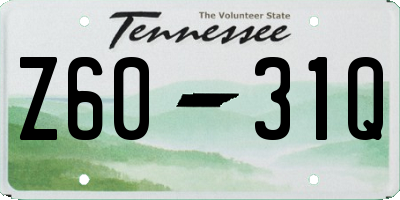 TN license plate Z6031Q