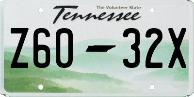 TN license plate Z6032X