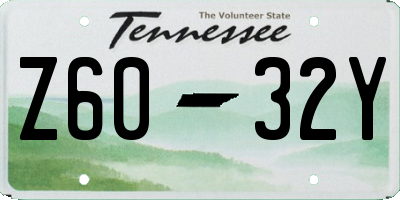 TN license plate Z6032Y