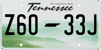 TN license plate Z6033J