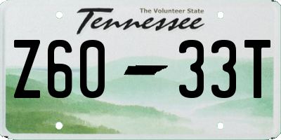 TN license plate Z6033T