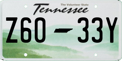 TN license plate Z6033Y