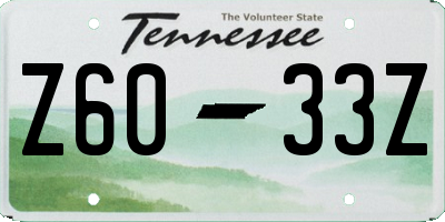 TN license plate Z6033Z