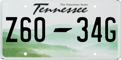 TN license plate Z6034G