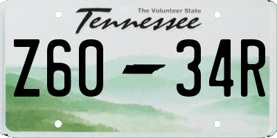 TN license plate Z6034R