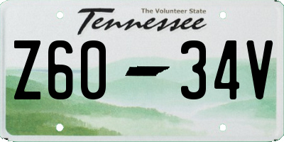 TN license plate Z6034V