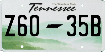 TN license plate Z6035B