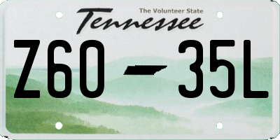 TN license plate Z6035L