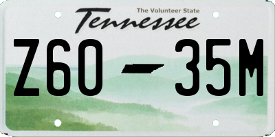 TN license plate Z6035M