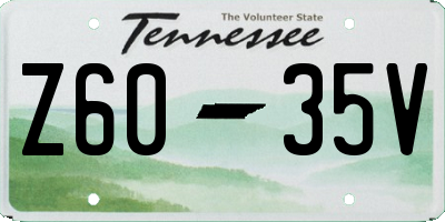 TN license plate Z6035V
