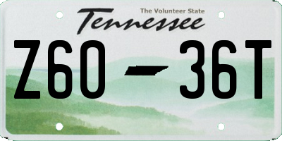 TN license plate Z6036T