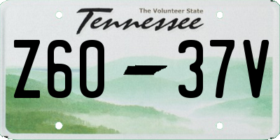 TN license plate Z6037V