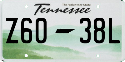 TN license plate Z6038L