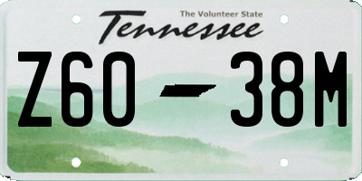 TN license plate Z6038M