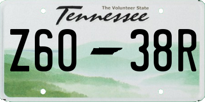 TN license plate Z6038R
