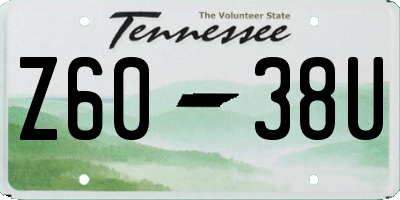 TN license plate Z6038U