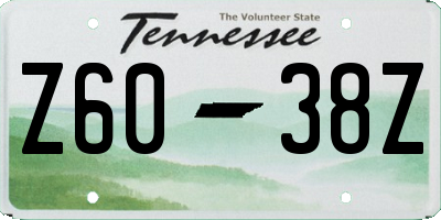 TN license plate Z6038Z