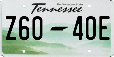 TN license plate Z6040E
