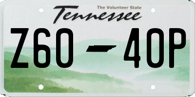 TN license plate Z6040P