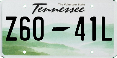 TN license plate Z6041L