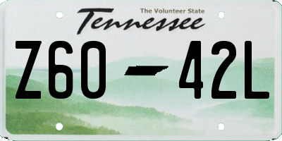 TN license plate Z6042L