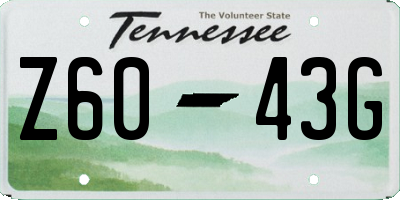 TN license plate Z6043G