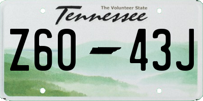 TN license plate Z6043J