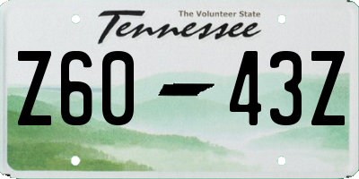 TN license plate Z6043Z