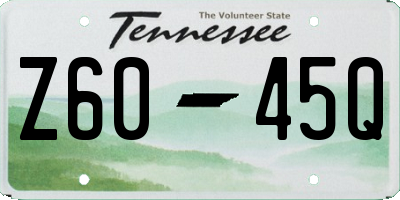 TN license plate Z6045Q