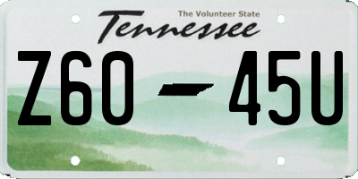 TN license plate Z6045U