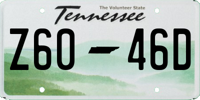 TN license plate Z6046D