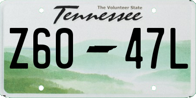 TN license plate Z6047L