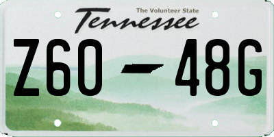 TN license plate Z6048G