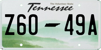 TN license plate Z6049A