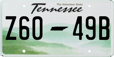 TN license plate Z6049B